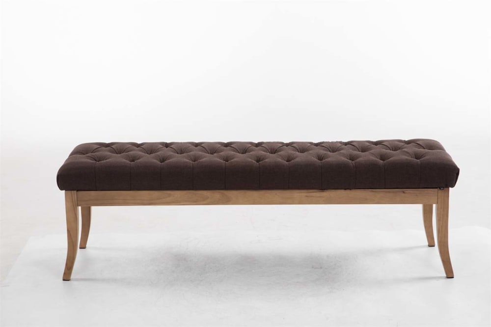 wohnli-moebel-suche-M23086785-1 Sitzbank mit Holzgestell Polster aus Stoff braun 38x46x150cm Stoff Braun CLP Möbel Esszimmermöbel Sitzbank und Holzbank