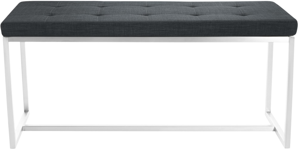 Sitzbank mit Metallgestell Polster aus Stoff dunkelgrau 40x48x100cm Stoff Grau CLP Möbel Esszimmermöbel Sitzbank und Holzbank