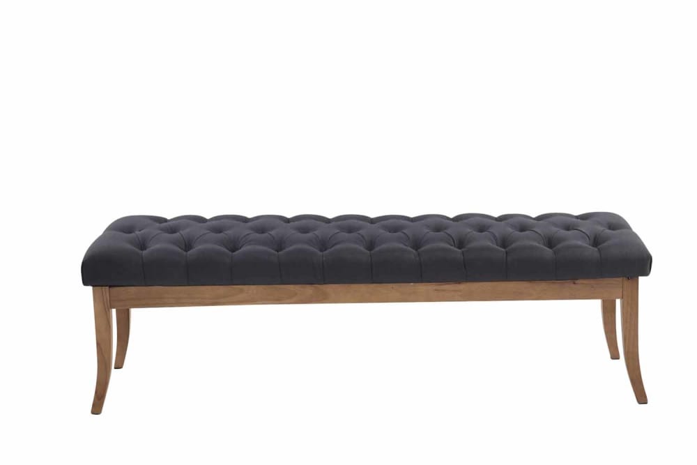 Sitzbank mit Holzgestell Polster aus Stoff schwarz 38x46x150cm Stoff Schwarz CLP Möbel Esszimmermöbel Sitzbank und Holzbank