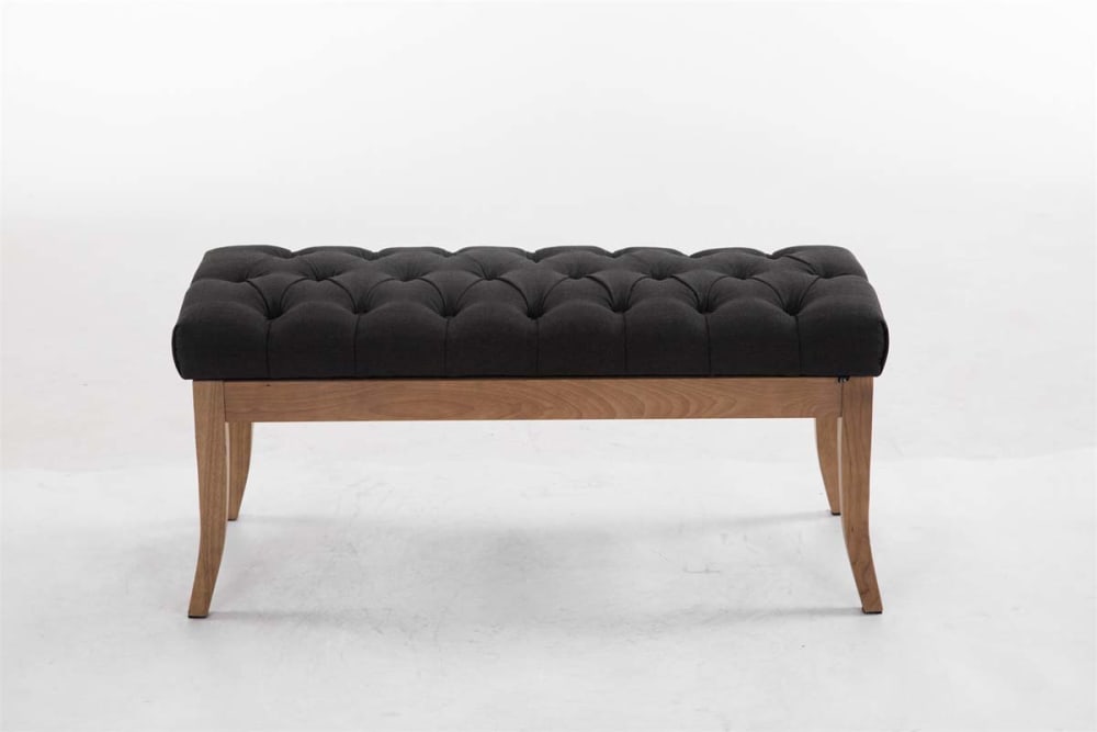 38x46x100cm Stoff Grau CLP Möbel Esszimmermöbel Sitzbank und Holzbank