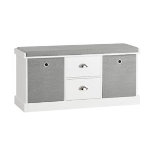 wohnli-moebel-suche-M23086884 Wohnli Möbelsuche - Schuhbank mit Sitzfläche und 2 Schubladen Holz Weiß