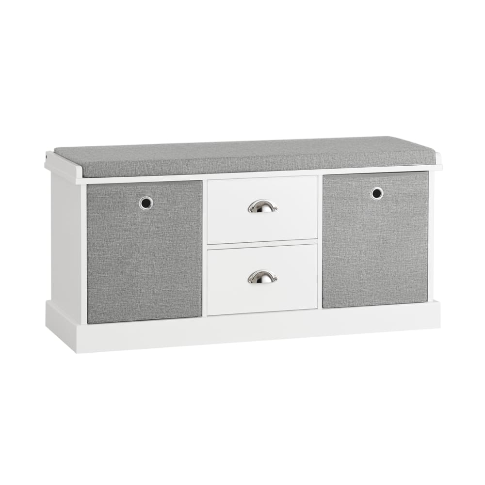 wohnli-moebel-suche-M23086884 Wohnli Möbelsuche - Schuhbank mit Sitzfläche und 2 Schubladen Holz Weiß
