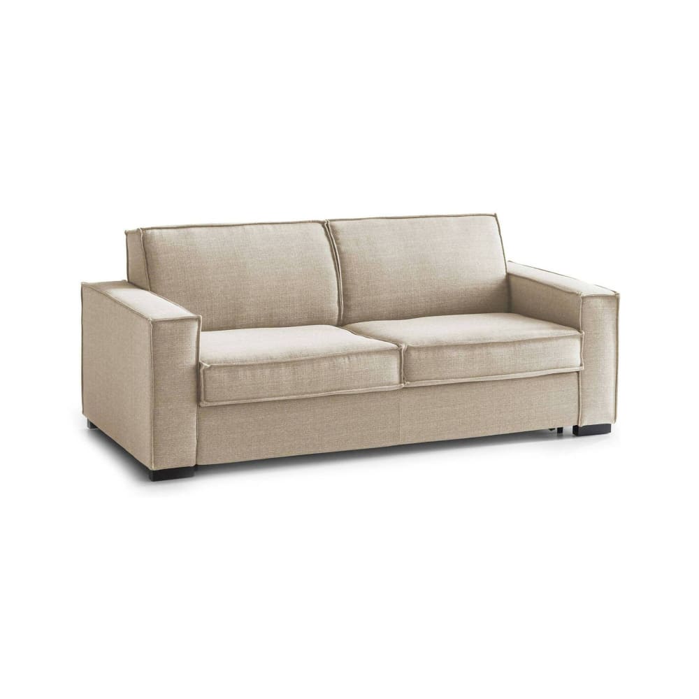 Wohnli Möbelsuche - Festes 2-Sitzer-Sofa aus beigem Stoff