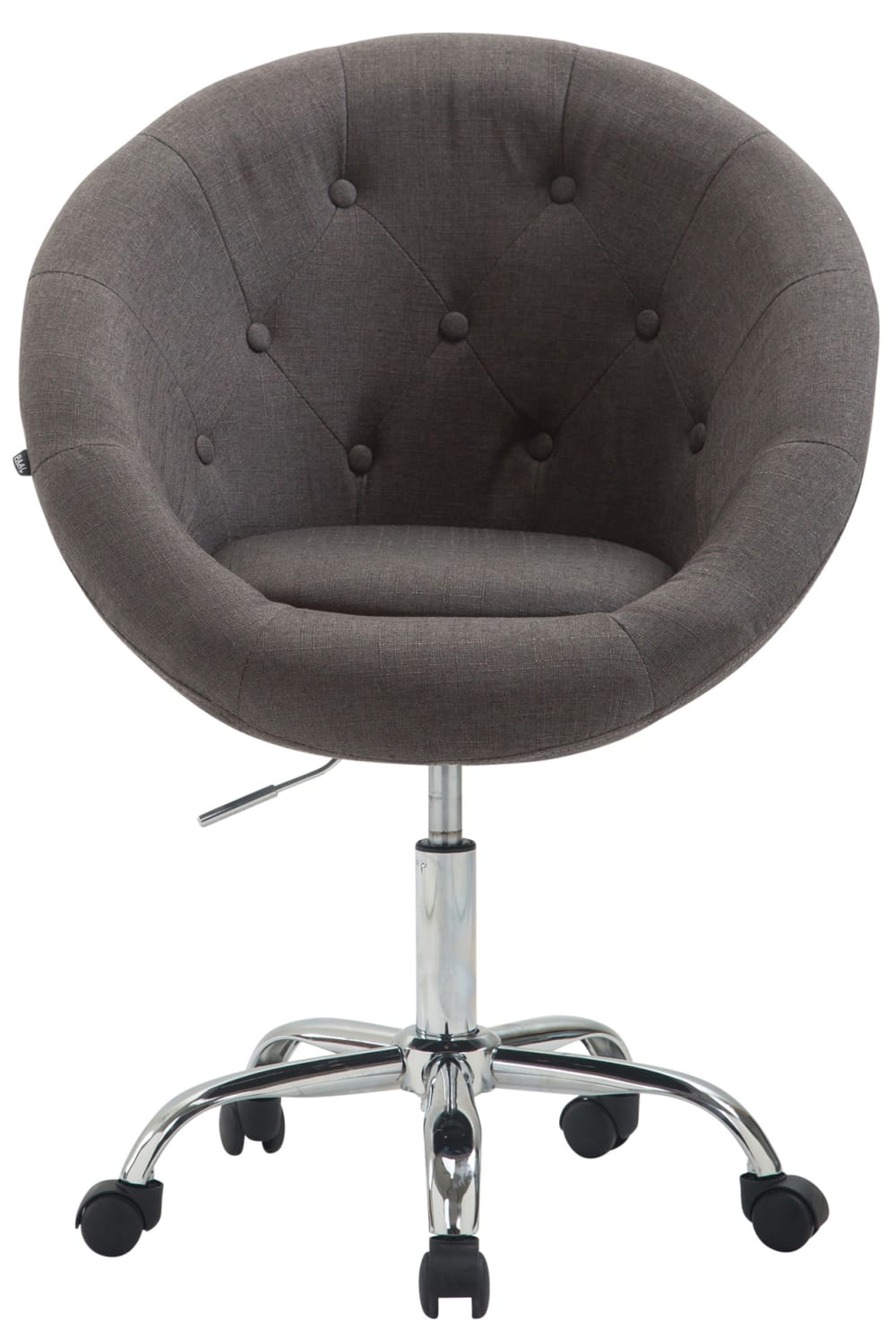 Arbeitshocker drehbar verstellbar aus Stoff dunkelgrau 57x85x65cm Stoff Grau CLP Möbel Büromöbel Bürostühle