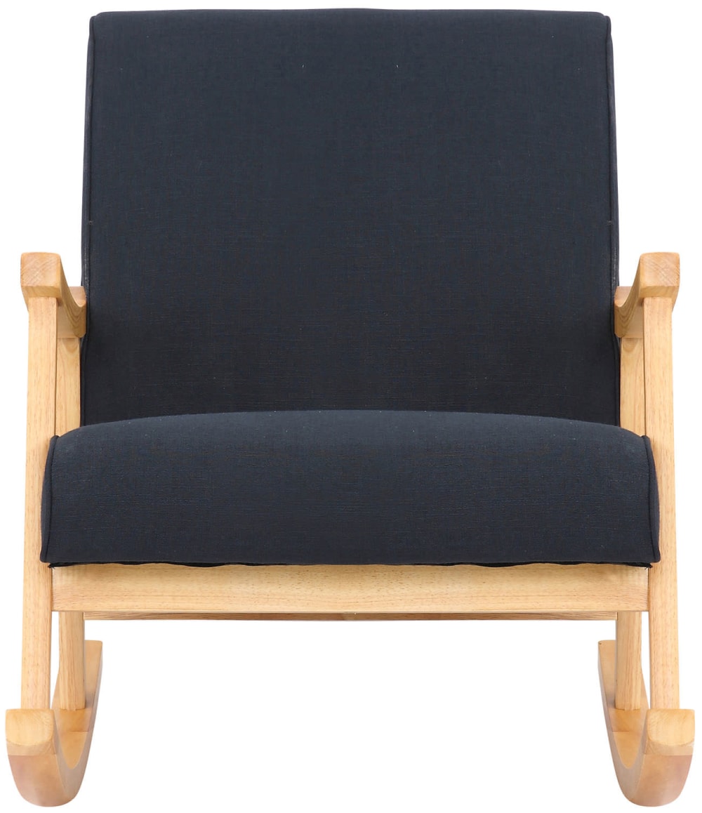 Schaukelstuhl mit Armlehnen und Sitz aus Stoff schwarz 92x82x67cm Stoff Schwarz CLP Sofas und Sessel Sessel, Poufs und Fußbänke Sessel