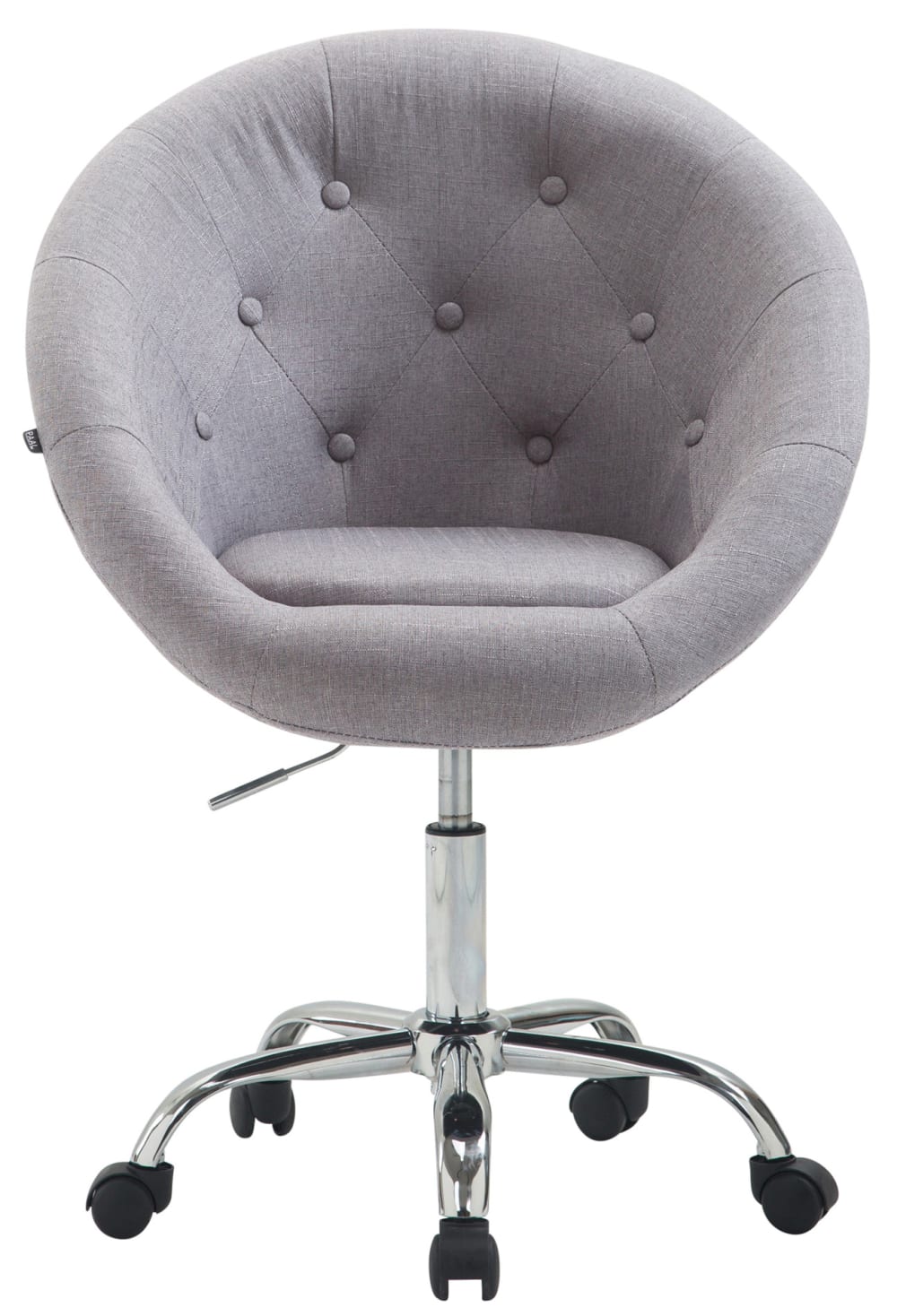 Arbeitshocker drehbar verstellbar aus Stoff grau 57x85x65cm Stoff Grau CLP Möbel Büromöbel Bürostühle