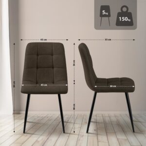 wohnli-moebel-suche-M23087619-1 Esszimmerstuhl mit Metallgestell aus Stoff braun 55x84x45cm Stoff Braun CLP Möbel Esszimmermöbel Stühle