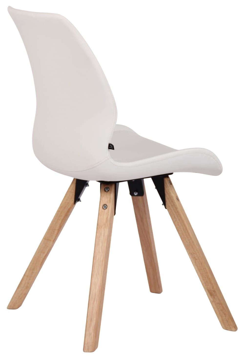 2er Set Stühle mit Holzgestell und Sitz aus Kunstleder weiß 58x88x49cm PVC und Synthetik Weiß CLP Möbel Esszimmermöbel Stühle