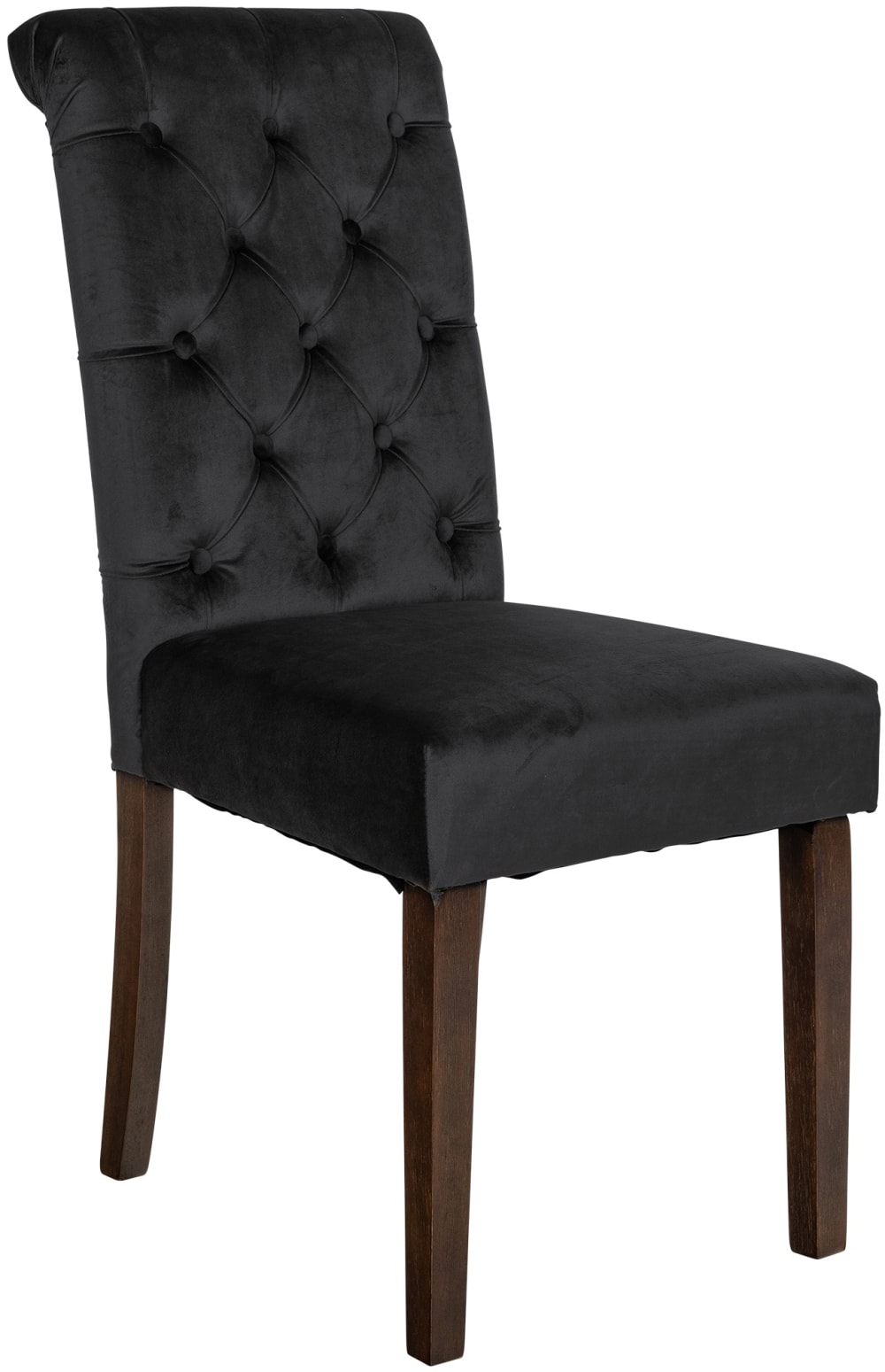 wohnli-moebel-suche-M23087625 Wohnli Möbelsuche - Esszimmerstuhl gesteppt mit Holzgestell aus Samt schwarz