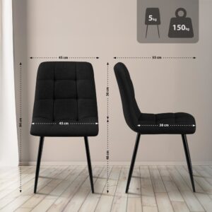wohnli-moebel-suche-M23087631-1 Esszimmerstuhl mit Metallgestell aus Stoff schwarz 55x84x45cm Stoff Schwarz CLP Möbel Esszimmermöbel Stühle