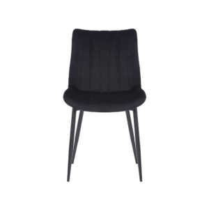 wohnli-moebel-suche-M23087637-1 2er Set Stühle mit Metallgestell Sitz aus Samt schwarz 61x82x46cm Samt Schwarz CLP Möbel Esszimmermöbel Stühle