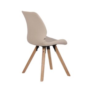 2er Set Stühle mit Holzgestell und Sitz aus Kunstleder creme 58x88x49cm PVC - Polyvinlychlorid Beige CLP Möbel Esszimmermöbel Stühle