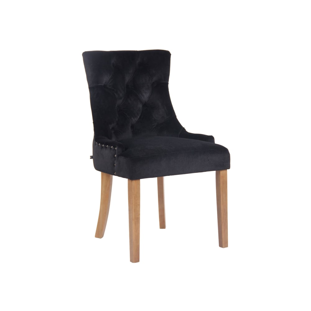 wohnli-moebel-suche-M23087643 Wohnli Möbelsuche - Esszimmerstuhl gesteppt mit Holzgestell aus Samt schwarz
