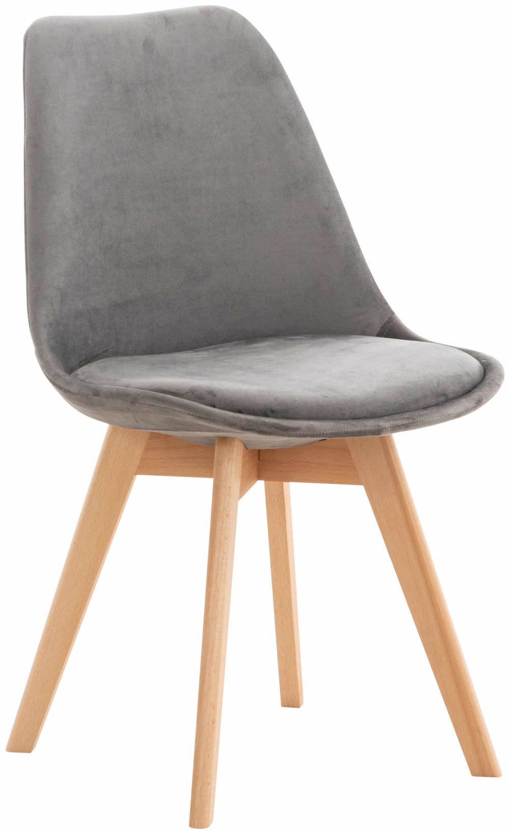 wohnli-moebel-suche-M23087649 Wohnli Möbelsuche - Esszimmerstuhl mit Holzgestell und Sitz aus Samt grau