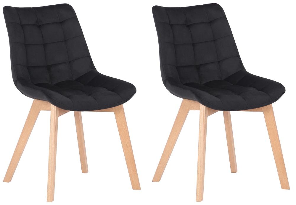 wohnli-moebel-suche-M23087651 Wohnli Möbelsuche - 2er Set Stühle mit Holzgestell und Sitz aus Samt schwarz