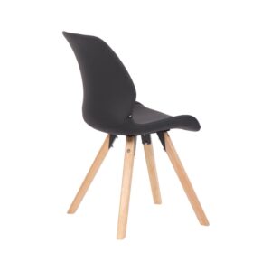 wohnli-moebel-suche-M23087687-1 2er Set Stühle mit Holzgestell und Sitz aus Kunstleder schwarz 58x88x49cm PVC - Polyvinlychlorid Schwarz CLP Möbel Esszimmermöbel Stühle