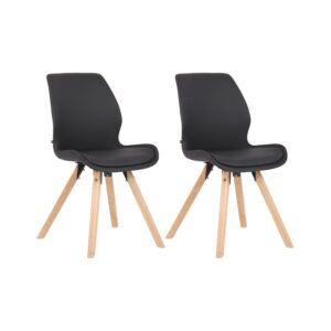 wohnli-moebel-suche-M23087687 Wohnli Möbelsuche - 2er Set Stühle mit Holzgestell und Sitz aus Kunstleder schwarz