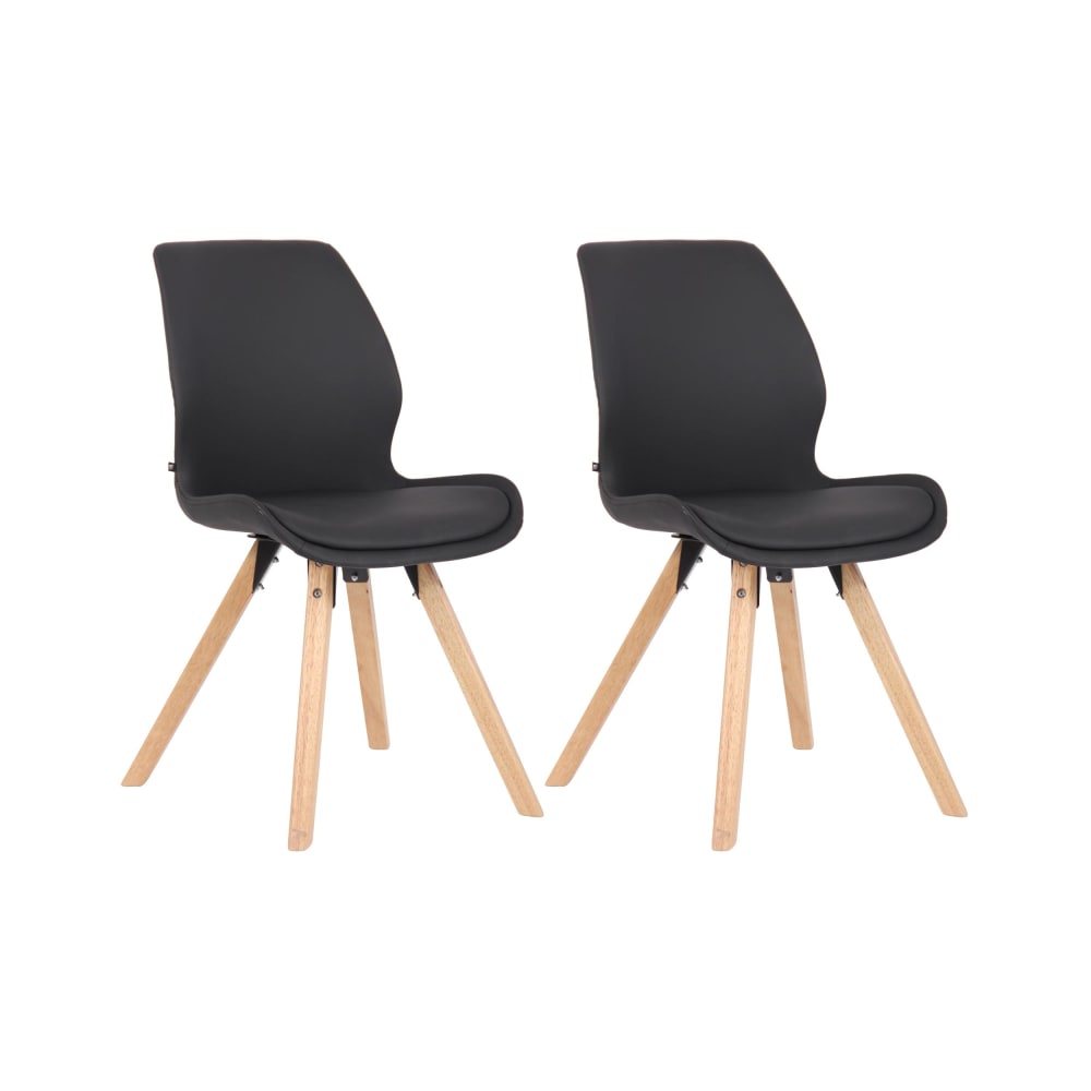 wohnli-moebel-suche-M23087687 Wohnli Möbelsuche - 2er Set Stühle mit Holzgestell und Sitz aus Kunstleder schwarz