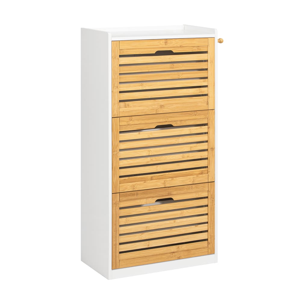 wohnli-moebel-suche-M23087735 Wohnli Möbelsuche - Schuhschrank mit 3 Klappen und 2 Hacken MDF Bambus Natur