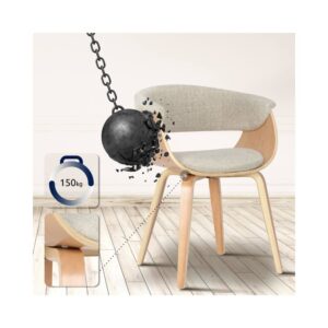 wohnli-moebel-suche-M23090061-1 Esszimmerstuhl mit Holzgetell Sitz aus Stoff creme 55x75x60cm Stoff Beige CLP Möbel Esszimmermöbel Stühle
