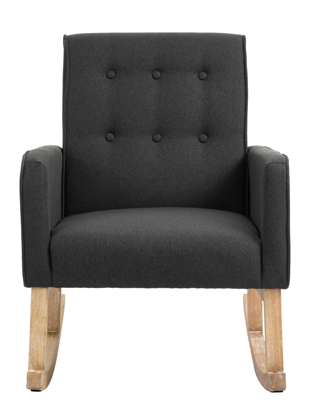 Schaukelstuhl mit Armlehnen und Sitz aus Stoff dunkelgrau 77x90x63cm Stoff Grau CLP Sofas und Sessel Sessel, Poufs und Fußbänke Sessel