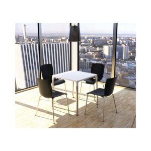 Gartenstuhl aus Kunststoff schwarz 50x80x47cm Harz Schwarz CLP Möbel Esszimmermöbel Stühle