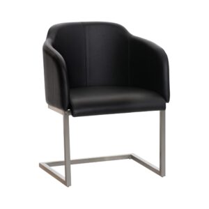 Wohnli Möbelsuche - Freischwinger mit Sitz aus Kunstleder schwarz