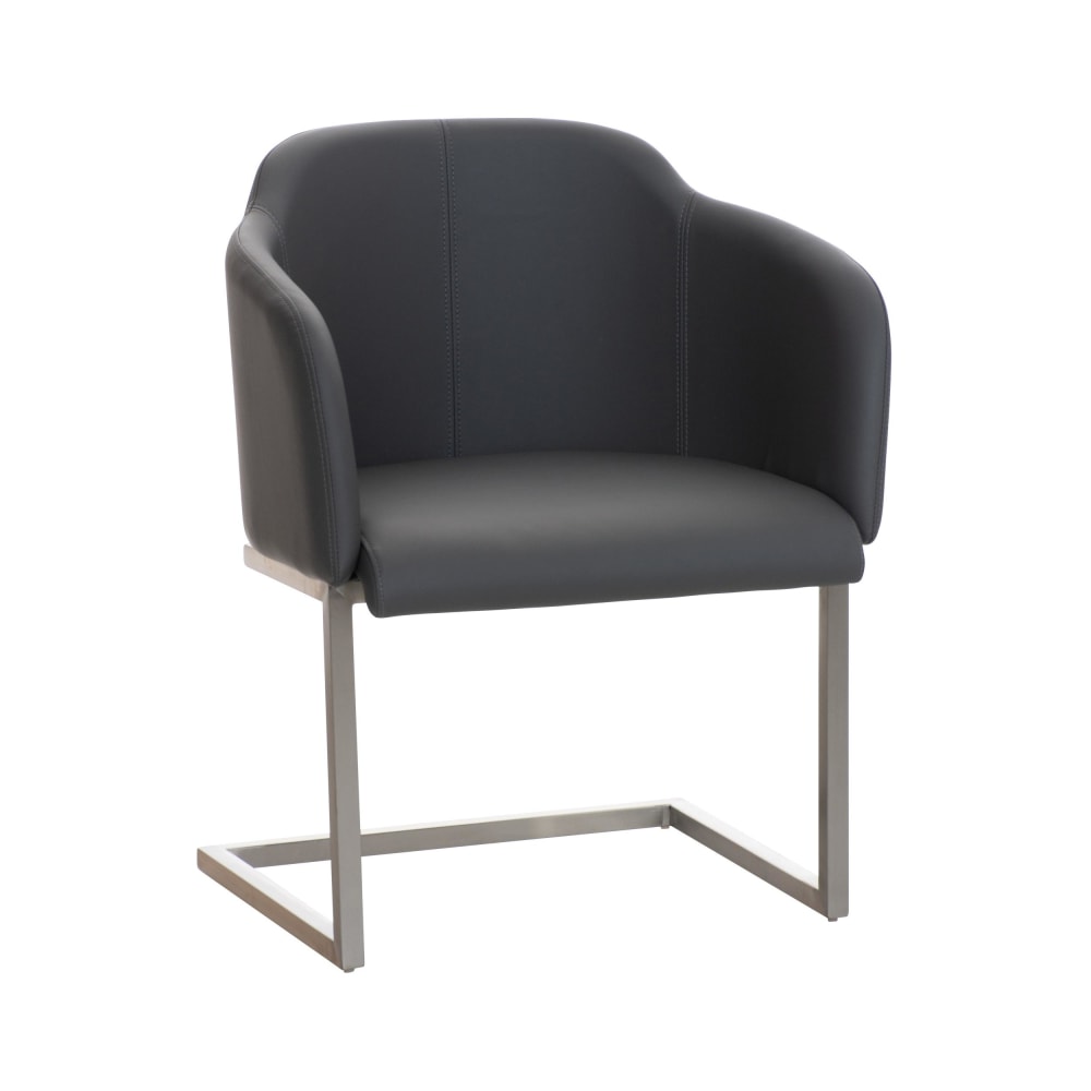 wohnli-moebel-suche-M23092377 Wohnli Möbelsuche - Freischwinger mit Sitz aus Kunstleder grau