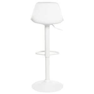 wohnli-moebel-suche-M23093037-1 Verstellbarer Hocker mit weißem Polypropylensitz und schwarzen Beinen 40x104x38cm Metall Weiß Koketto Home Möbel Wohnzimmermöbel Hocker