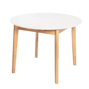 wohnli-moebel-suche-M23093045 Wohnli Möbelsuche - Ausziehbarer runder Tisch 100 cm in Weiß.