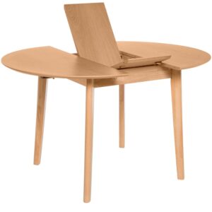 Ausziehbarer runder Tisch aus Eiche. 100x76x100cm Holz Braun Koketto Home Möbel Esszimmermöbel Esstische