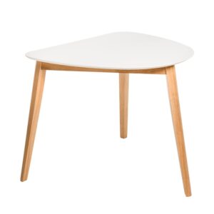 wohnli-moebel-suche-M23093049 Wohnli Möbelsuche - Dreieckiger Küchentisch mit Platte in Weiß.