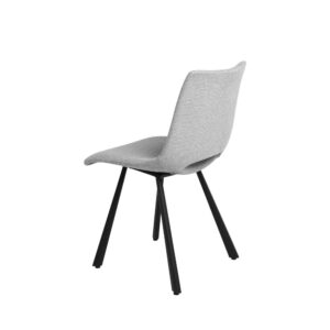 wohnli-moebel-suche-M23093098-1 Gepolsterter Stuhl mit Metallbeinen in Schwarz und in Hellgrau. 57x85x47cm PES - Polyester Grau Koketto Home Möbel Esszimmermöbel Stühle