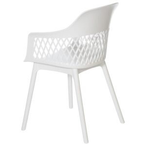wohnli-moebel-suche-M23093137-1 Stuhl aus Polypropylen mit Armlehnen und Metallbeinen in Weiß. 55x84x58cm PVC - Polyvinlychlorid Weiß Koketto Home Möbel Esszimmermöbel Stühle