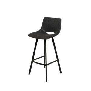 wohnli-moebel-suche-M23093167 Wohnli Möbelsuche - Hoher Hocker mit Bezug in Dunkelgrau und Beinen in Schwarz.