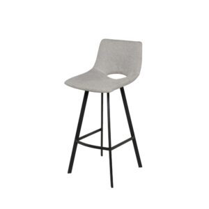 wohnli-moebel-suche-M23093168 Wohnli Möbelsuche - Hoher Hocker mit Bezug und Beinen in Schwarz und in Hellgrau.
