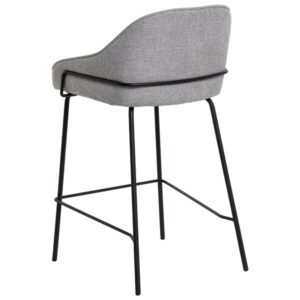 wohnli-moebel-suche-M23093172-1 Eleganter niedriger Hocker mit Bezug in Hellgrau. 54x86x48cm PES - Polyester Grau Koketto Home Möbel Wohnzimmermöbel Hocker