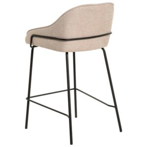 Eleganter niedriger Hocker mit Polsterung in Beige. 54x86x48cm PES - Polyester Beige Koketto Home Möbel Wohnzimmermöbel Hocker