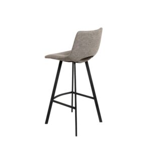 Hoher gepolsterter Hocker in Taupe mit Beinen in Schwarz. 48x102x45cm PES - Polyester Taupe Koketto Home Möbel Wohnzimmermöbel Hocker