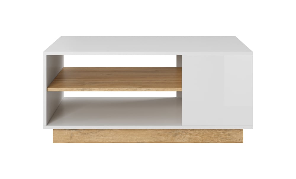 Couchtisch Holzeffekt Weiß 60x46x100cm Spanplatte Weiß AKL FURNITURE Möbel Wohnzimmermöbel Couchtische