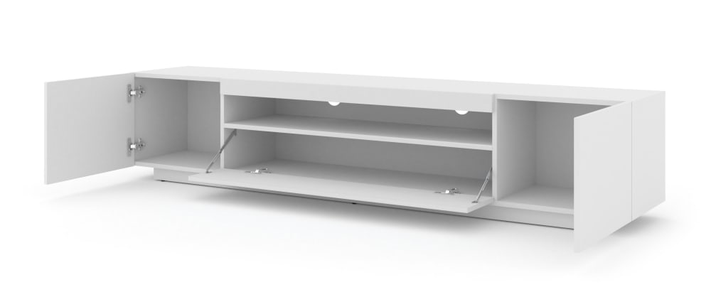 TV-Ständer Holzeffekt Weiß 37x42x200cm Spanplatte Weiß AKL FURNITURE Möbel Wohnzimmermöbel TV-Möbel