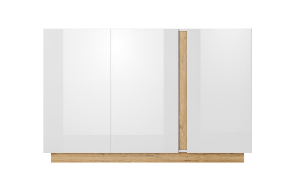 Kommode Holzeffekt Weiß 40x91x139cm Spanplatte Weiß AKL FURNITURE Möbel Schlafzimmermöbel Kommoden