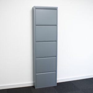 wohnli-moebel-suche-M23094785-1 Schuhschrank Pisa 8 100x173x16cm Metall Grau ebuy24 Möbel Flurmöbel Schuhschränke