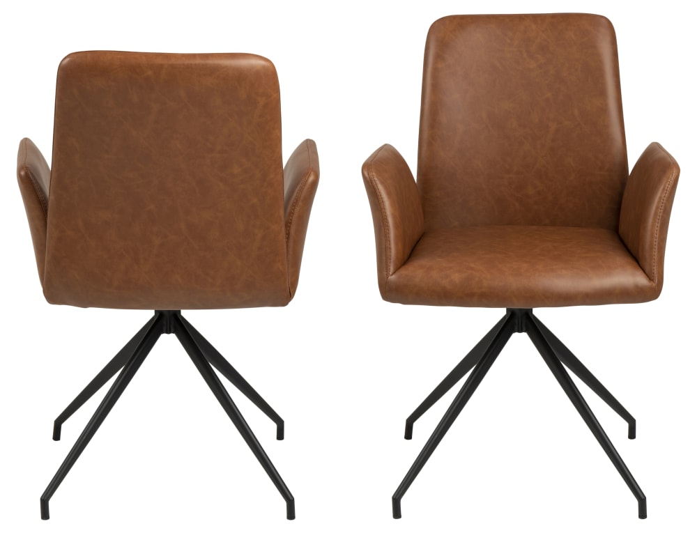 Esszimmerstuhl Nadine 56x88x54cm PVC und Synthetik Braun ebuy24 Möbel Esszimmermöbel Stühle