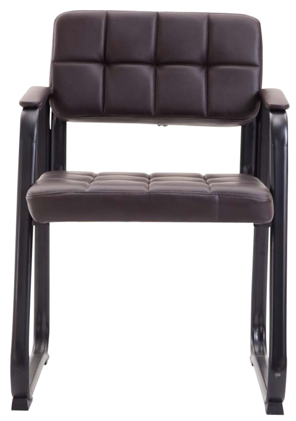 2er Set Besucherstühle mit Metallgestell Sitz aus Kunstleder braun 58x84x59cm PVC und Synthetik Braun CLP Möbel Esszimmermöbel Stühle