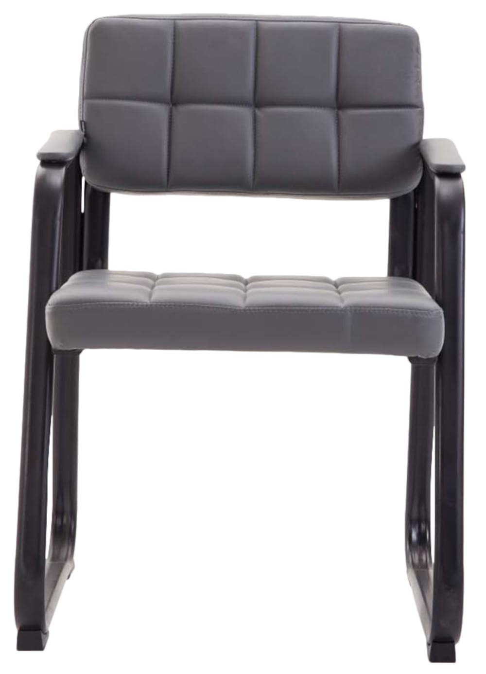 wohnli-moebel-suche-M23095289-1 2er Set Besucherstühle mit Metallgestell Sitz aus Kunstleder grau 58x84x59cm PVC - Polyvinlychlorid Grau CLP Möbel Esszimmermöbel Stühle