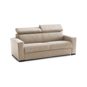 Wohnli Möbelsuche - 2-Sitzer-Schlafsofa aus beigem Stoff
