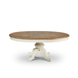 wohnli-moebel-suche-M23095564 Wohnli Möbelsuche - Ovaltisch aus Eiche mit 1 Verlängerung für 6/8 Gedecke Weiß