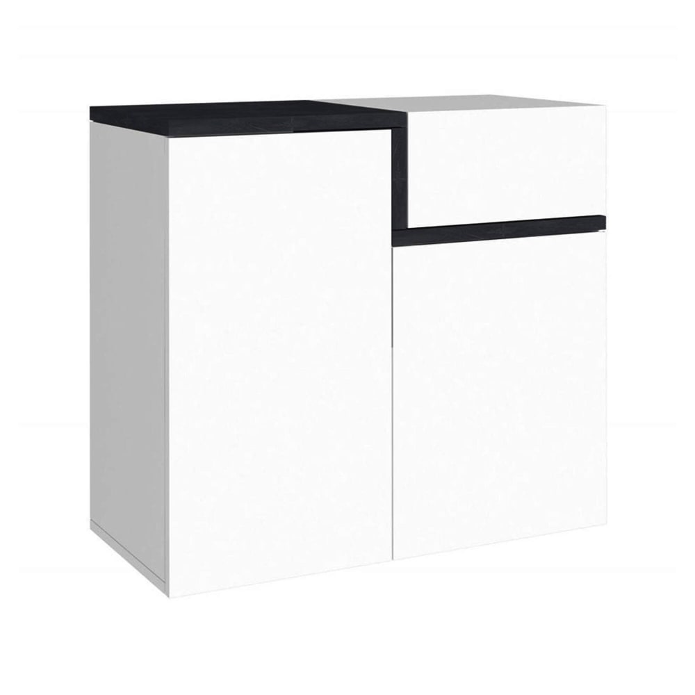 Wohnli Möbelsuche - Schuhregal in glänzendem Weiß in Holzoptik