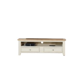 Wohnli Möbelsuche - TV-Schrank aus Kiefernholz mit 2 Schubladen Weiß